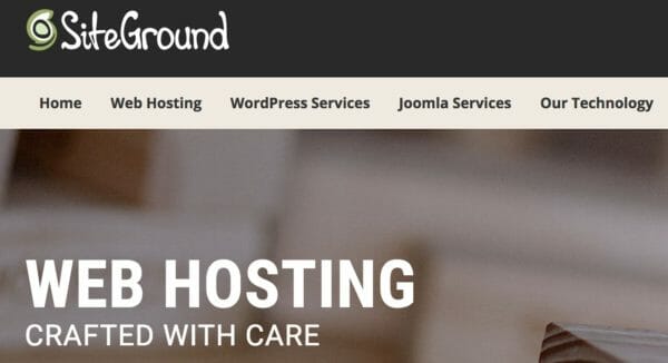 Site Ground Hosting Home Page