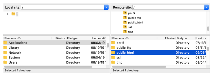 Using FileZilla to access files via FTP