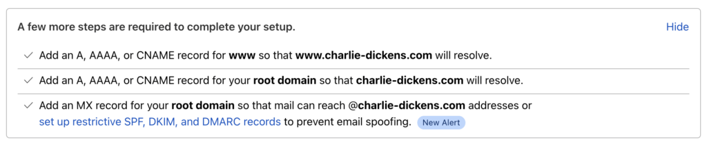 DNS checklist at Cloudflare