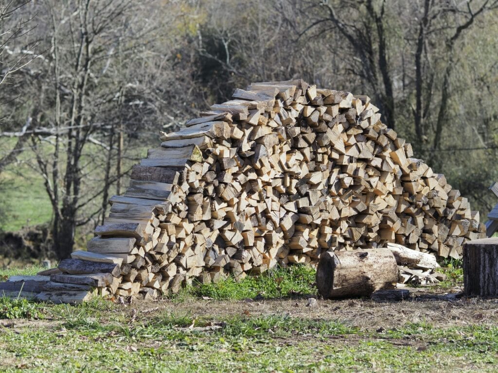 A cache of wood, chopped and ready to go!